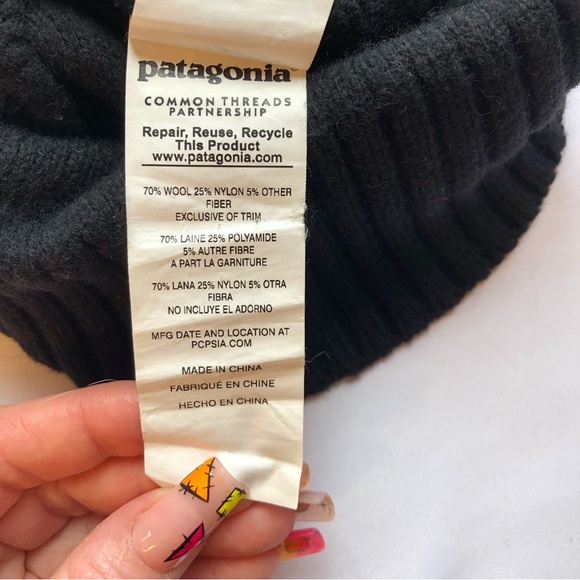 Patagonia Brodeo Beanie Toque Unisex Black - Picture 6 of 7